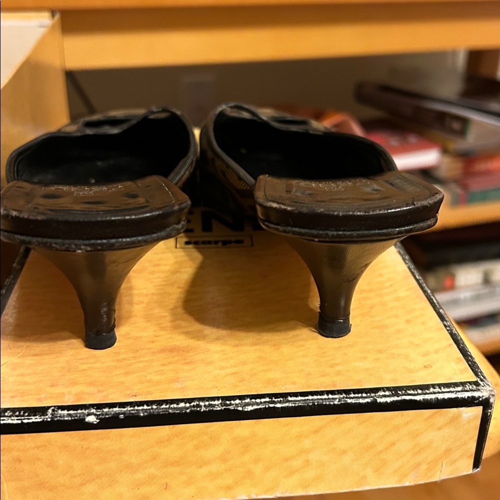 Fendi  Zucca Blk/Sand Mules - Picture 11 of 12